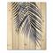 Designart - Blue Palm Leaves Abstract Tropical Branches - Traditional Print on Natural Pine Wood